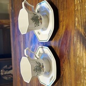 Nikko Classic Collection Christmas Tea Cups Set of 2